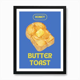 Honey Butter Toast Kitchen Illustration Art Print