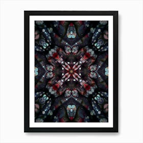 Modern Watercolor Abstraction Dark Night Art Print