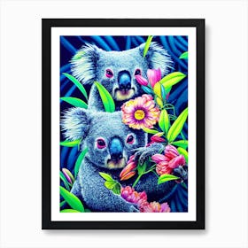 Colorful Koala Bears Art Print