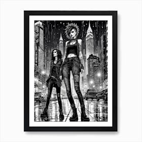 Two Girls On The Street Art Print