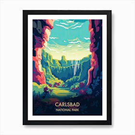 Carlsbad National Park Travel Poster Illustration Style 2 Art Print