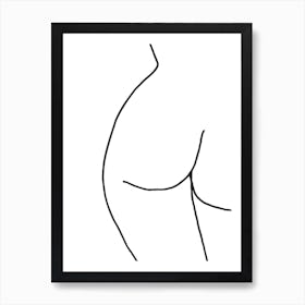 Minimalist Nude Behind Line Art Print