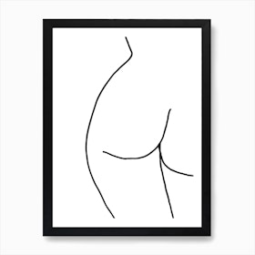 Minimalist Nude Behind Line Art Print