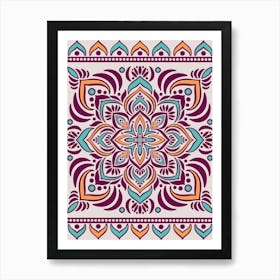 WA240019 - Vibrant Magenta and Teal Mandala - Colorful Bohemian Art Art Print