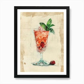Watercolour Cocktail Splash Art Print