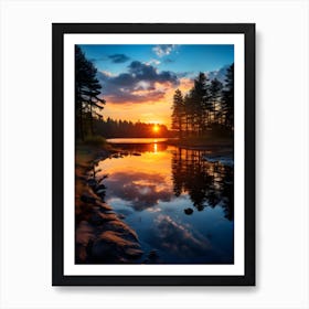 Sunset In The Woods Art Print