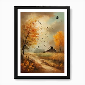 Printable Wall Art, Vintage Landscape, Farmhouse Wall Decorations, Vintage Landscape Oil Painting.5 Art Print