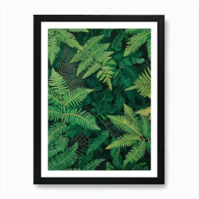 Netted Chain Fern Painting 2 Art Print