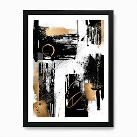 Abstract Black Gold Canvas Print 6 Art Print