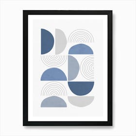 Abstract Blue And Grey Art Print
