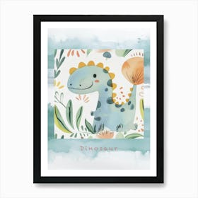 Cute Spiky Pattern Dinosaur 2 Poster Art Print