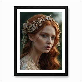 Portrait of a girl wearing a crown on her head 1 Art Print