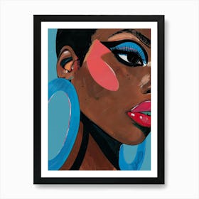 African Woman With Hoop Earrings 3 Art Print