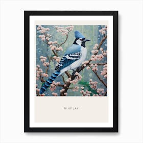 Ohara Koson Inspired Bird Painting Blue Jay 3 Poster Art Print