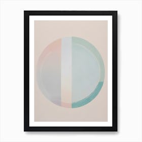 Ocean - True Minimalist Calming Tranquil Pastel Colors of Pink, Grey And Neutral Tones Abstract Painting for a Peaceful New Home or Room Decor Circles Clean Lines Boho Chic Pale Retro Luxe Famous Peace Serenity Art Print