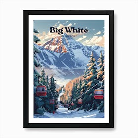 Big White Ski Resort Art Illustration Affiche