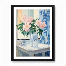 A Vase With Camellia, Flower Bouquet 2 Art Print