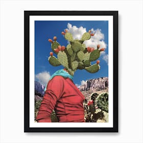 Prickly Heat Red & Blue Art Print