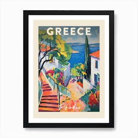 Rhodes Greece 3 Fauvist Painting Travel Poster Art Print