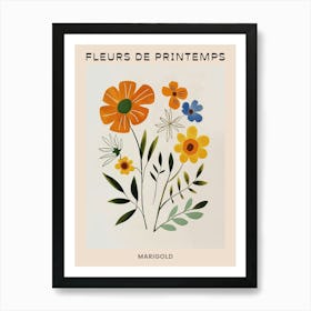 Spring Floral French Poster  Marigold 2 Art Print