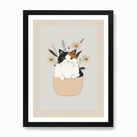 Cat In A Pot 4 Art Print