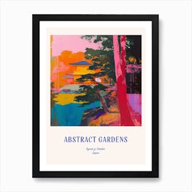 Colourful Gardens Ryoan Ji Garden Japan 9 Blue Poster Art Print