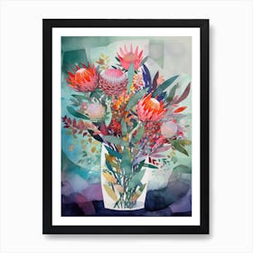 Proteas Flower Illustration 2 Art Print