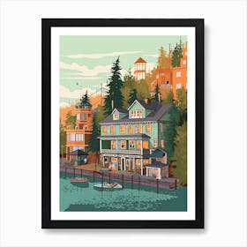 Seattle United States Travel Illustration 4 Art Print