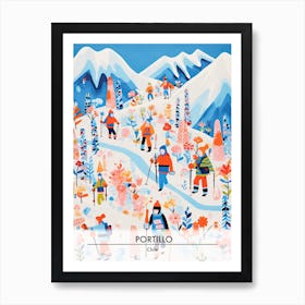 Portillo   Chile, Ski Resort Poster Illustration 3 Art Print