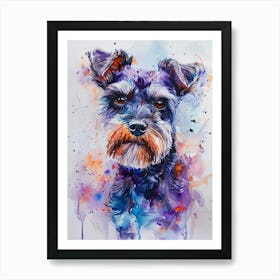 Miniature Schnauzer Watercolor Painting 2 Art Print