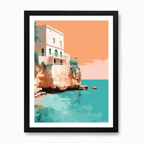 Horseshoe Bay Beach Bermuda Abstract Orange Hues 1 Art Print