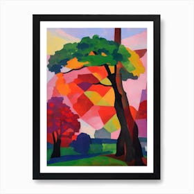 English Oak Tree Cubist 2 Art Print