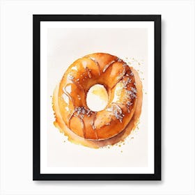 Pumpkin Spice Donut Cute Neon 2 Art Print