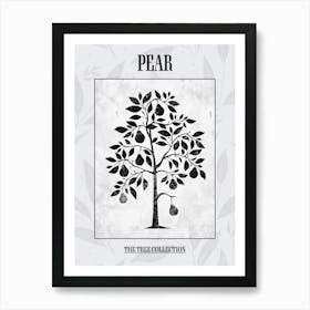 Pear Tree Simple Geometric Nature Stencil 2 Poster Art Print