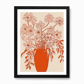 Floral Still Life Sketch Line Art 24 Art Print