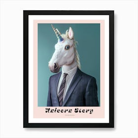 Toy Unicorn In A Suit & Tie 1 Poster Art Print