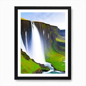 Langisjór Waterfall, Iceland Majestic, Beautiful & Classic (1) Art Print