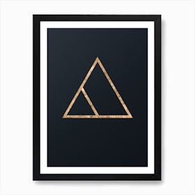 Abstract Geometric Gold Glyph on Dark Teal n.0309 Art Print