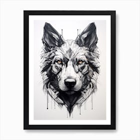 Black Dog, Line Drawing 3 Art Print