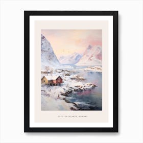 Dreamy Winter Painting Poster Lofoten Islands Norway 2 Art Print