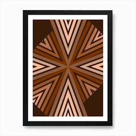 Abstract Geometric Pattern Neutral Brown Shades Art Print