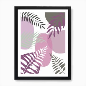 Abstract Fern Leaves Art Print