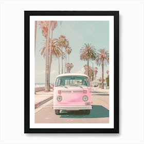 Pink Vw Bus 5 Art Print