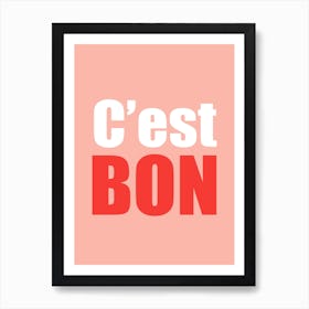 Cest Bon Pink And Red Art Print