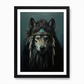 Himalayan Wolf Native American 1 Art Print