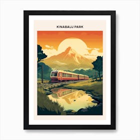 Kinabalu Park Midcentury Travel Poster Art Print