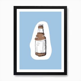 Kitchen Pop Beer Blue Art Print