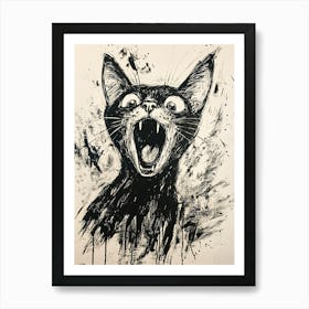 Fantastic Screaming Cat 5 Art Print