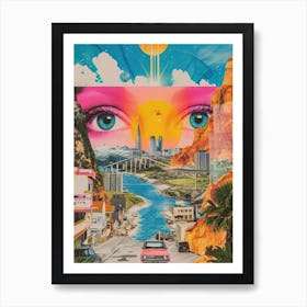 Sweden   Retro Collage Style 1 Art Print