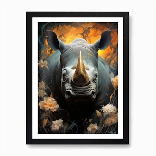 Rhino Art Print by Fy 444Ax 